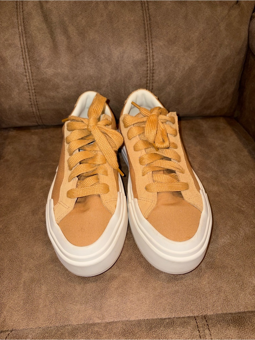 Converse Women’s Low-Top Sneakers in Mustard Tan